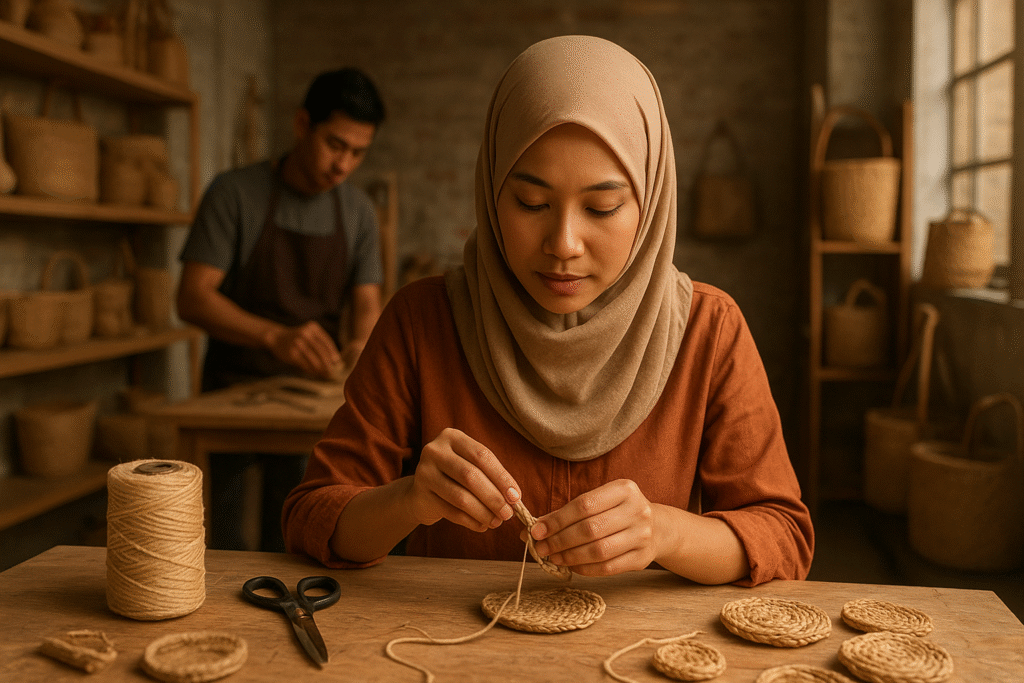 UMKM Artisan 2025: Inovasi, Kreativitas, dan Strategi Menembus Pasar Nasional artisan crafting in warm workshop