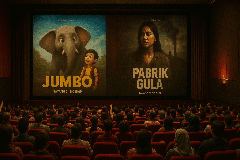 Film Indonesia Terlaris 2025: Jumbo & Pabrik Gula Kuasai Box Office, Horor Lokal Masih Perkasa bioskop penuh dengan antusiasme
