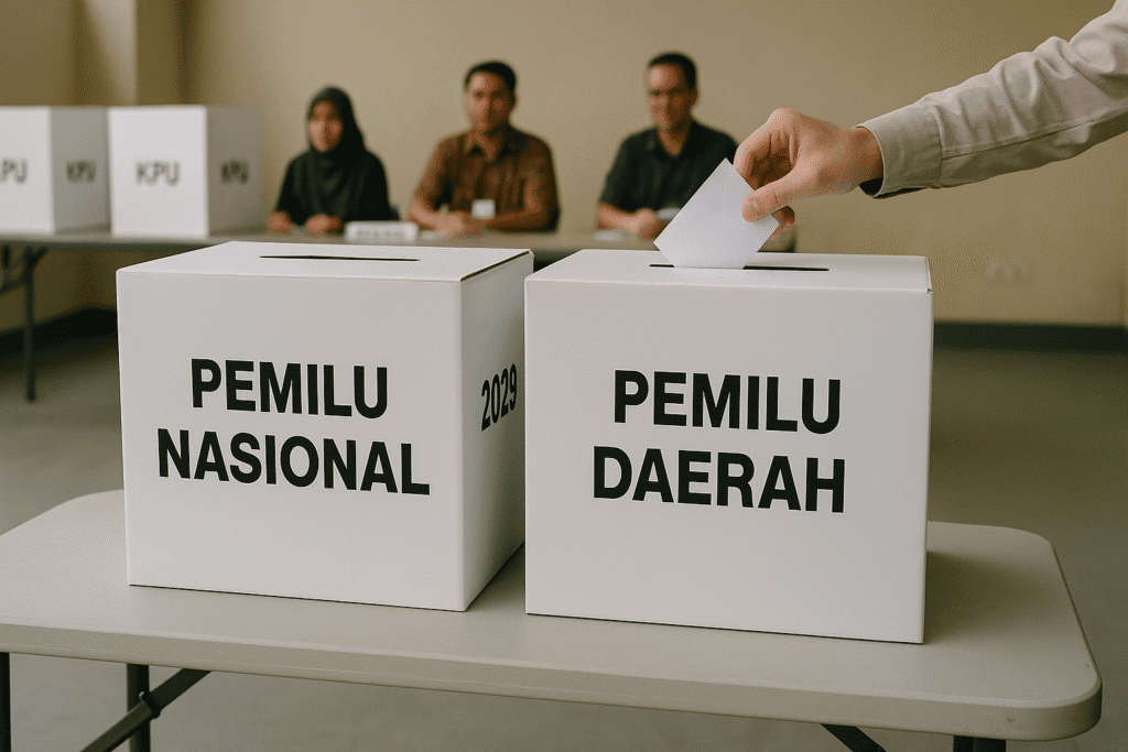 dampak pemisahan jadwal pemilu nasional dan daerah 2029.