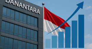gedung danantara dengan grafik pertumbuhan