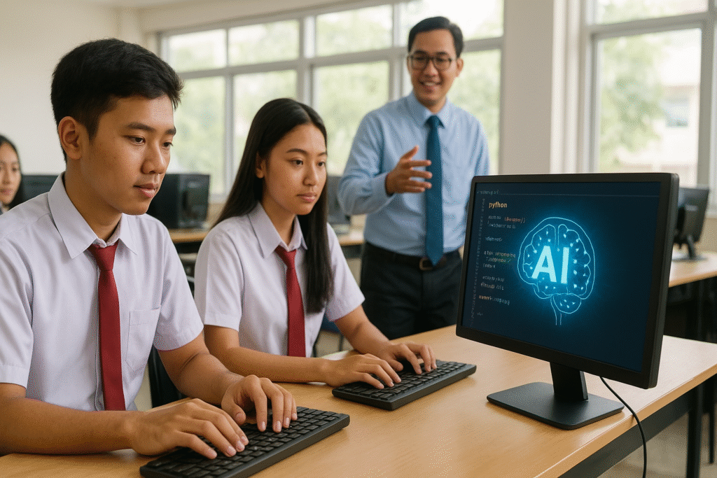 Koding & AI Jadi Mapel Pilihan Mulai 2025/2026 pembelajaran python di laboratorium komputer